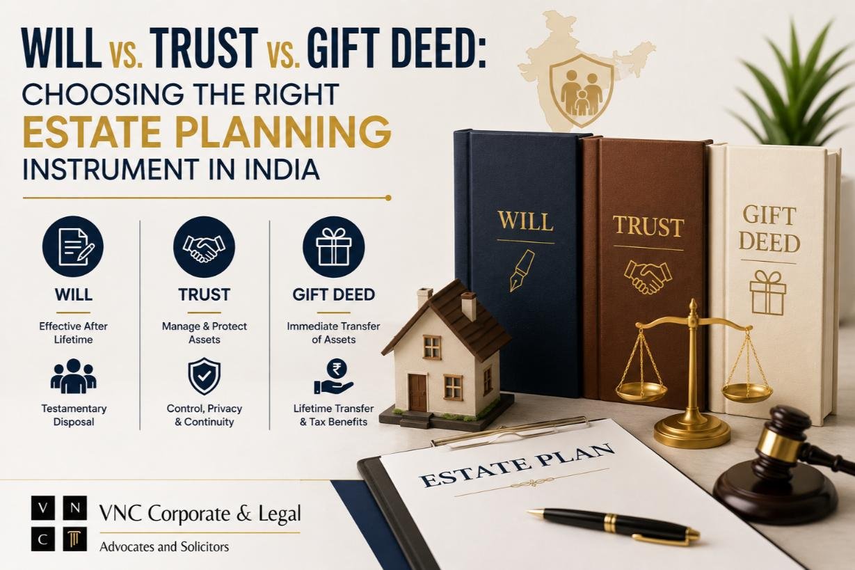 Will vs. Trust vs. Gift Deed: Choosing the Right Estate Planning Instrument in India